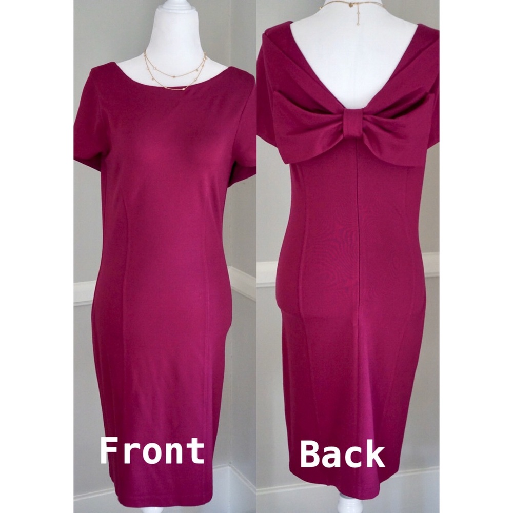 Alberto Makali Sheath Dress with Bow In the Back